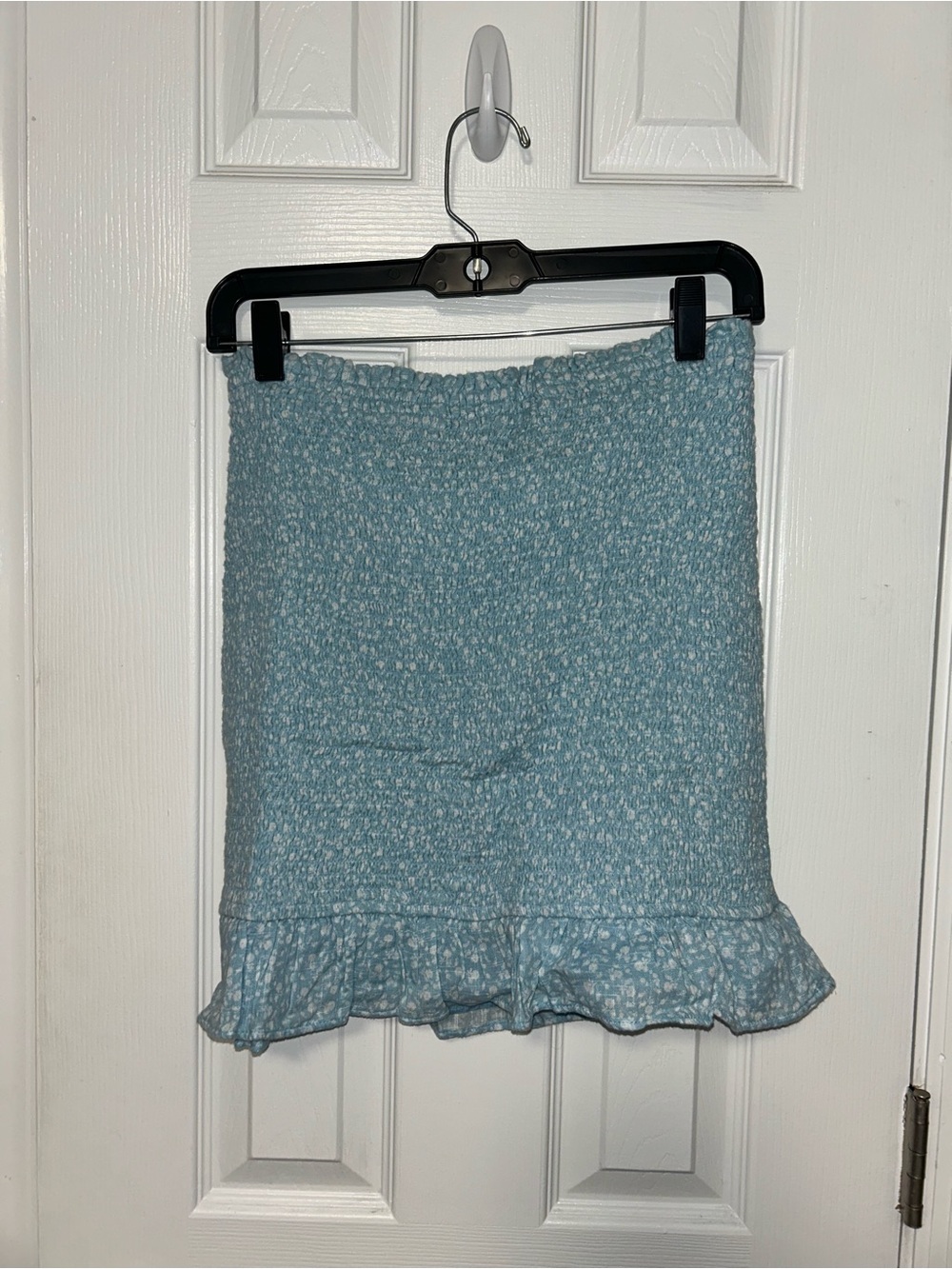 Abercrombie & Fitch Powder Blue Floral Ruffle Mini Skirt